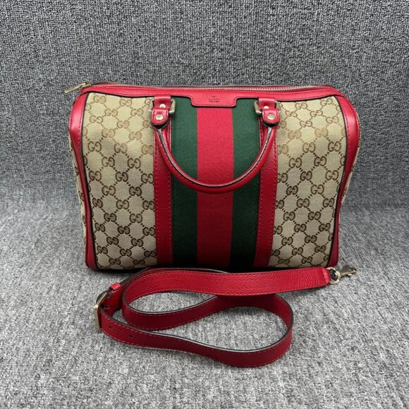 Gucci Boston Web Canvas Satchel Lux-560-08282025 - Picture 2 of 16